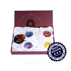 7 Chakra donuts in geschenkdoos in echt edelsteen