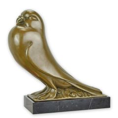 Art Deco Bronzen beeld van een duif