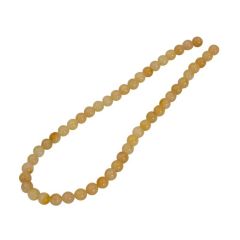 Azeztuliet geel kogelcollier (40cm/8mm kogelgrootte) uit USA