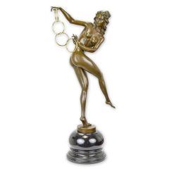 Bronzen Beeld de Magische Ringen - 53,5 cm hoog