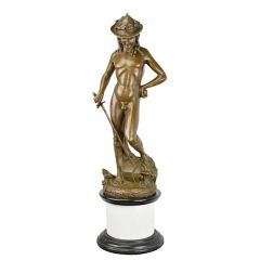 Bronzen beeld van Davids overwinning op Goliath - Hoogte 65,1 cm