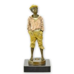 Bronzen beeld van de fluitspeler