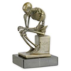 Bronzen beeld van de Skeletdenker