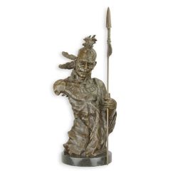 Bronzen beeld van de Torso van een Indiaanse krijger - Hoogte 47,5 cm