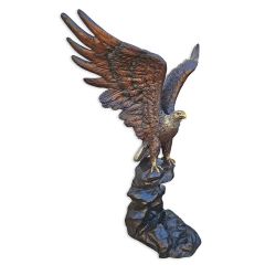 Bronzen beeld van een Adelaar op een Rots - Hoogte 196 cm