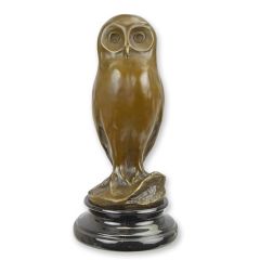 Bronzen beeld van een Jonge Uil - 24,7 cm hoog