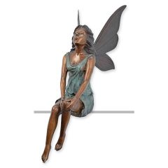 Bronzen beeld van een Zittende Engel - Hoogte 57 cm