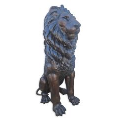 Bronzen beeld van een Zittende Leeuw - Hoogte 205 cm