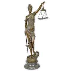 Bronzen beeld van Vrouwe Justitia - Hoogte 98.4 cm
