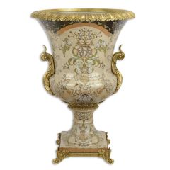 Bronzen Porseleinen Urn - 75,5 cm hoog