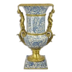 Bronzen Porseleinen Urn - 85,7 cm hoog