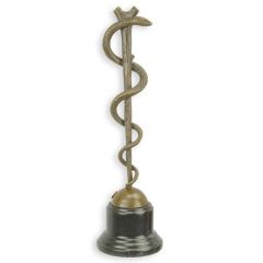 Bronzen staaf van Asclepius - Hoogte 38 cm