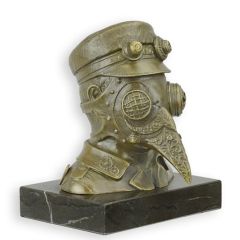 Bronzen Steampunk Sculptuur van de Pestdokter