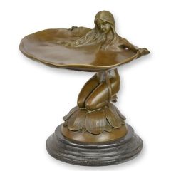 Bronzen art nouveau kaartenbak
