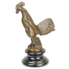 Bronzen mascotte van een haan