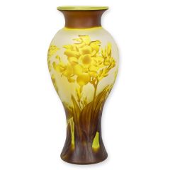 Cameo Glazen Baluster Vaas 'Libel' - Hoogte 44,7 cm