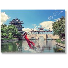 Chinese Park with Ballerina as a Fish