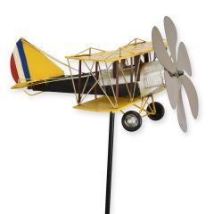 Een windmolen op een stok in de vorm van een vliegtuigje van blik - Breedte 45 cm