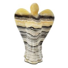 Engel met de hand gemaakt van aparte soort Zebra Calciet met Onyx uit het zuiden van Mexico