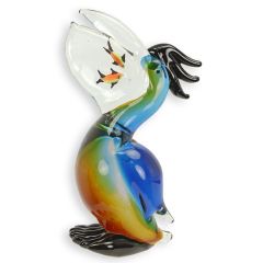 Glazen Beeldje in Murano Stijl van een Pelikaan