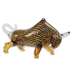 Glazen Beeldje in Murano stijl van een Stier - Lengte 39,8 cm