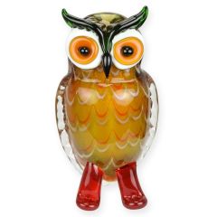 Glazen beeldje van een Uil in Murano Stijl