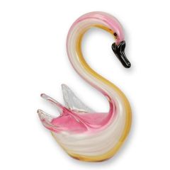 Glazen Beeldje van een Zwaan in Murano stijl