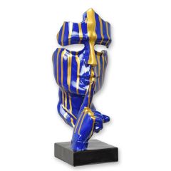 Harsmasker "speak no evil" - Drip Blauw met Goudkleur
