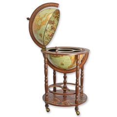 Houten Barglobe op Wieltjes "Minerva Laguna"