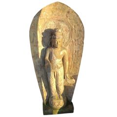 Iron Stone - Boeddha van rond 1900-1920, geheel met de hand gemaakt