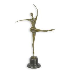 Modernistisch bronzen beeld van een Dansende Vrouw