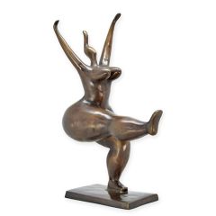 Modernistisch bronzen beeld van een naakt danseres - Hoogte 72 cm