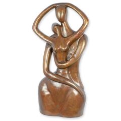 Modernistisch Bronzen beeld van een Omhelzend Paar - 101 cm hoog