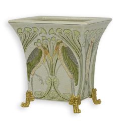 Porseleinen Plantenbak met Bronzen Montuur