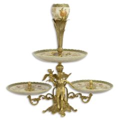 Porseleinen Twee laags Etagere met Bronzen bevestiging