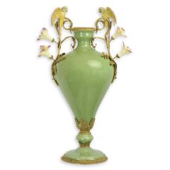 Porseleinen vaas met Bronzen versiering - 55,5 cm Hoogte