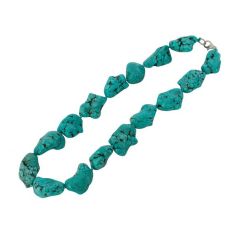 Turkoois Nugget (XL)collier uit China (handgeknoopt)