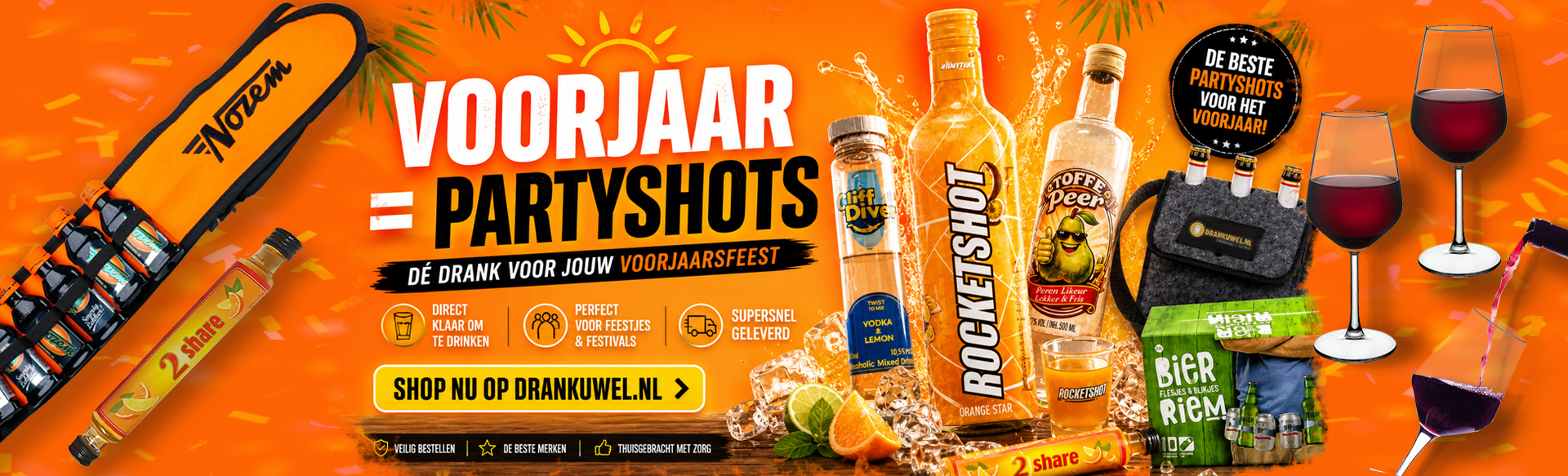 Stel zelf je partyshotjespakket samen met onze handige stuks verkoop!
